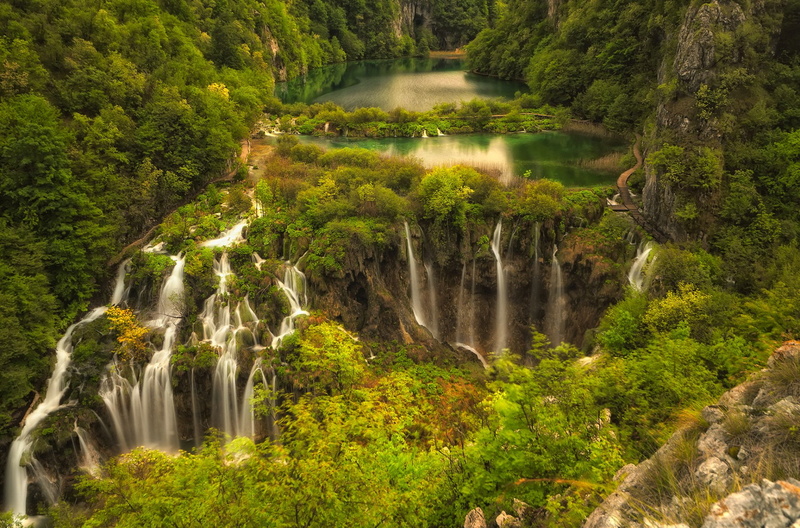 flowing, blurred motion, plant, power in nature, 1080P, tranquil scene, long exposure, forest, rainforest, land, Tree, tranquility, growth, Plitvice Lake National Park
