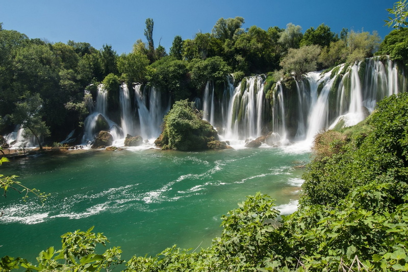 Lake, Green, Waterfalls, Tree, Plitvice Lake National Park, 1080P, Waterfall, Earth