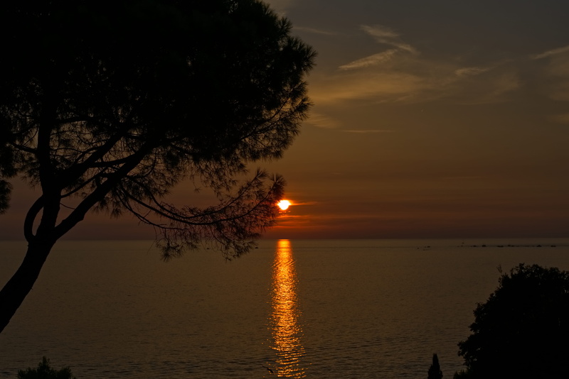 mirroring, reflection, beauty in nature, no people, sea, 5K, rovinj, sky, nature, plant, tranquility, horizon over water, idyllic, sunset, non-urban scene