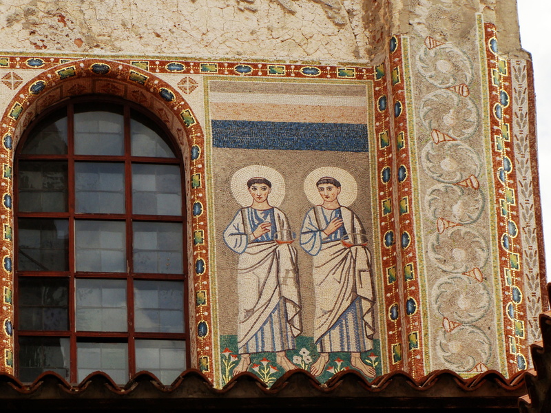 ornate, no people, belief, window, traditional, religion, decoration, euphrasian basilica, mosaic, church, architecture, low angle view, human representation