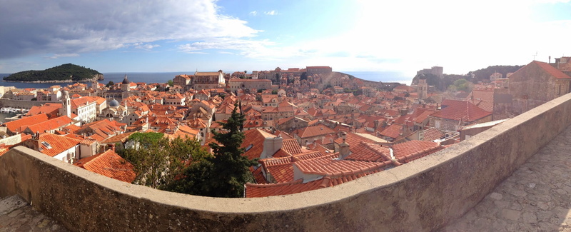 roof, history, vacation, ancient, town, landscape, europe, sea, sky, architecture, wall, croatia, view, panoramic, dalmatia, the past, residential district