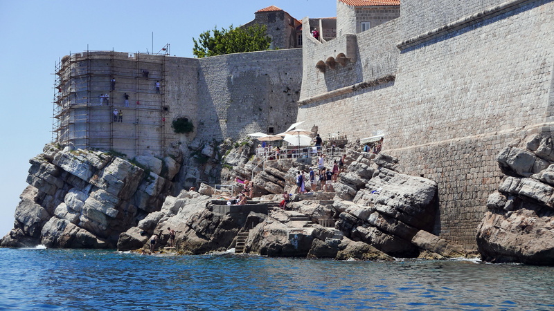 4K, sea, day, travel, walls, rocks, dubrovnik, history, rock - object, sunlight, travel destinations, no people, architecture, outdoors, waterfront, building exterior