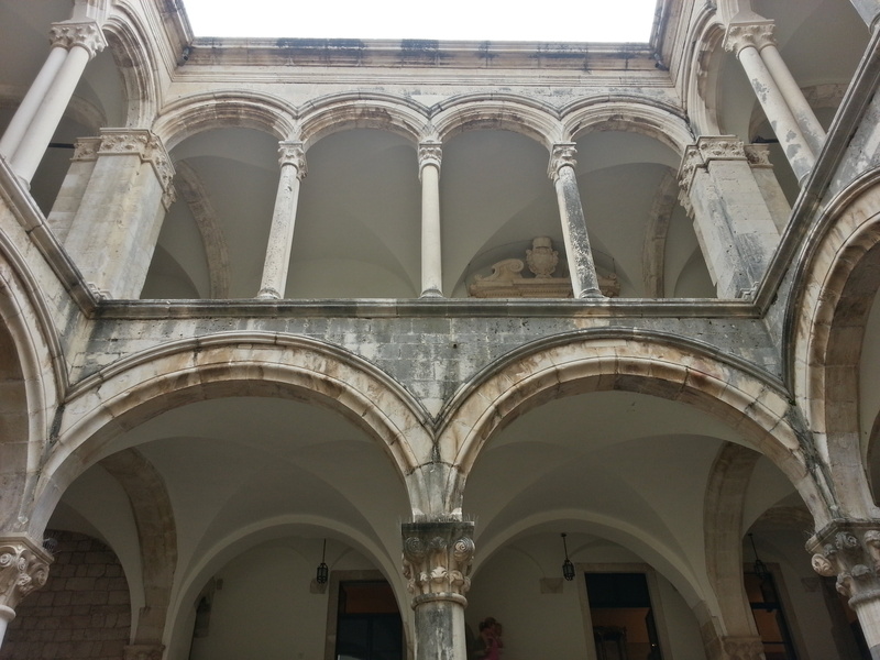 old, arched, architectural feature, travel, religion, croatia, walled city, tourism, building exterior, architectural column, architecture and art, no people