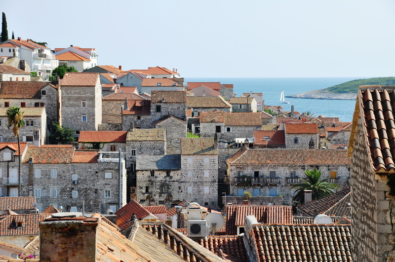 croatia, community, townscape, crowd, concrete, roof tile, houses, water, roof, sky, architecture, cityscape, 4K, clear sky, town, view, built structure