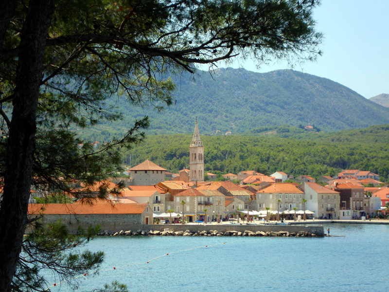 nature, sky, place of worship, beauty in nature, building exterior, sea, tree, no people, 4K, outdoors, religion, travel, jelsa, hvar, town, harbour, building