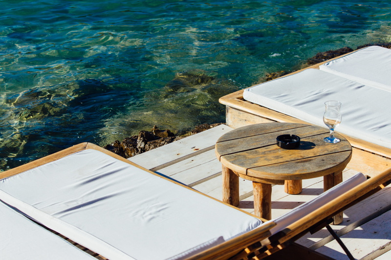 absence, hvar, croatia, drink, ocean, outdoors, nature, day, relax, furniture, chair, luxury, land, wood - material, high angle view, water, blue, table