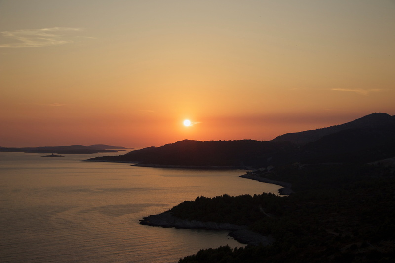 silhouette, holidays, evening, atmospheric, romantic sky, travel, outdoors, blue, summer, land, sky, nature, tranquil scene, landscape, beach, hvar, non-urban scene