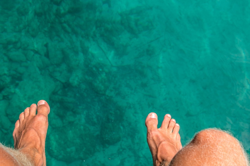 ocean, lake, human body part, human leg, body part, water, outdoors, brown, sea, chill, blue, colors, people, swim, swimming pool, background, holiday