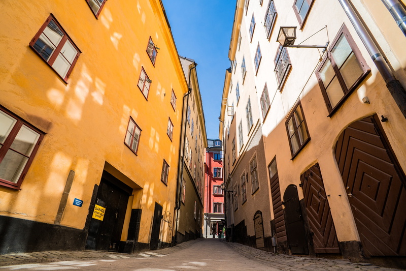 urban Scene, scandinavia, swedish, old, famous Place, tourism, exterior, day, gamla, landmark, architecture, direction, blue, stockholm, buildings, nature