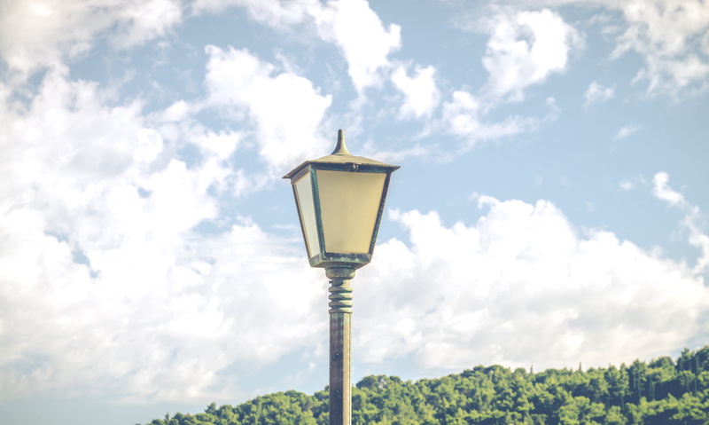 sky, gas light, cloud - sky, low angle view, lampshade, beauty in nature, street light, street, clouds, tree, blue, cloudscape, croatia, sharp, lamppost