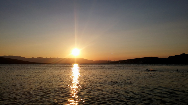 sky, reflection, idyllic, waterfront, water, šmrika, orange color, sea, črišnjeva 7, croatia, non-urban scene, seaside, scenics - nature, silhouette, sun