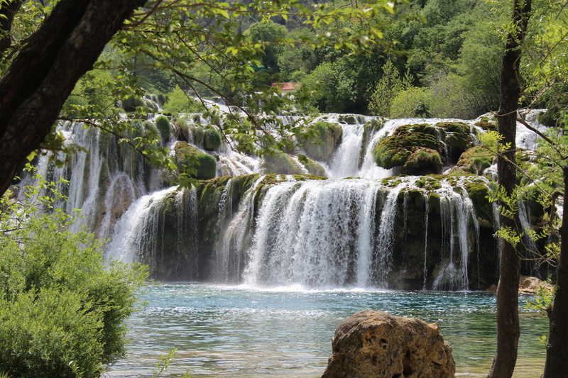 scenics - nature, green, water, flowing water, freshness, krka, solid, tropical Rainforest, blurred motion, beauty In Nature, motion, scenics, long exposure