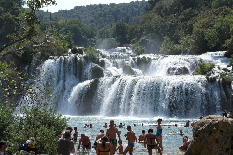 real people, tree, scenics - nature, splashing, men, krka, power, visitors, forest, waterfall, large group of people, group of people, motion, power in nature