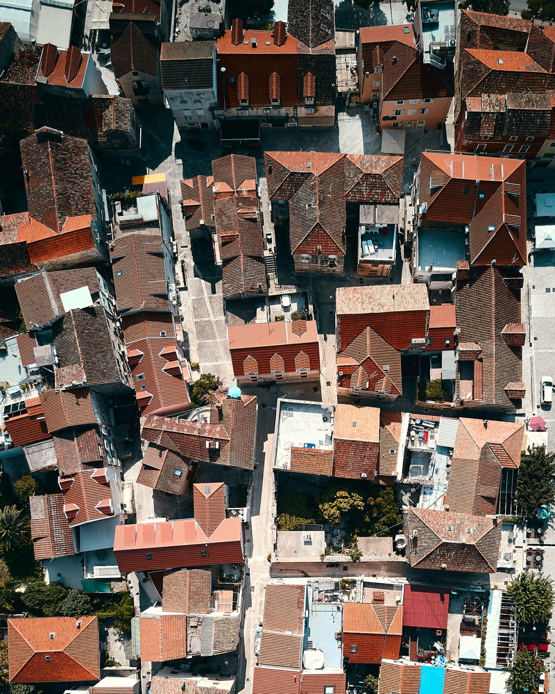 tile roof, 2K, urban, building, day, city life, house, city, building exterior, makarska, town, full frame, roof tile, croatia, aerial view, travel destinations