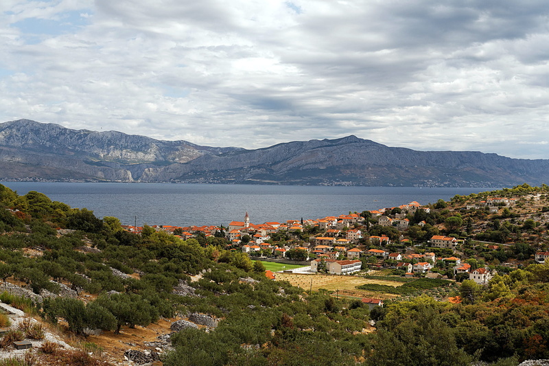 nature, city, architecture, sea, island, built structure, europe, small, tourism, outdoors, village, environment, day, building, landscape, mountain, cloud - sky