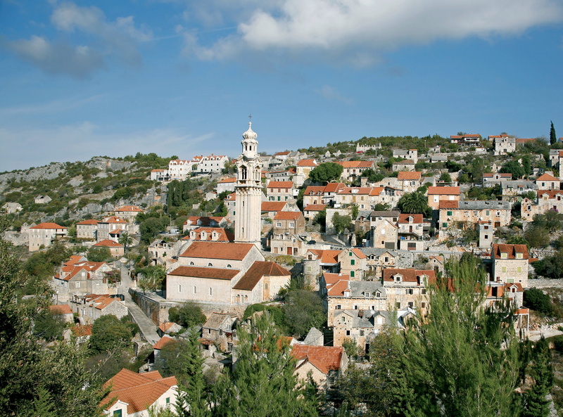 cities, croatia, island, houses, brac, temples, 2K