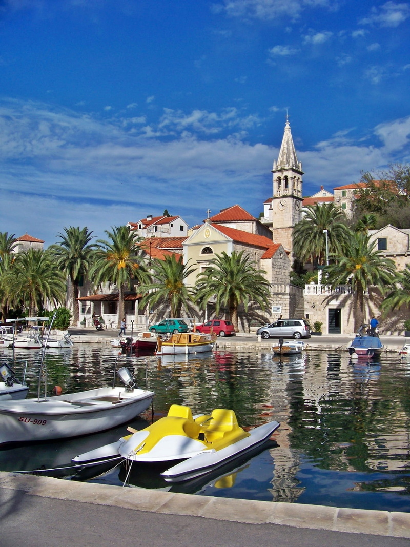 built structure, day, 1080P, moored, tropical climate, nature, Dalmatia, jadranska magistrale, port motifs, travel destinations, sky, transportation, palm tree