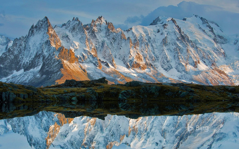 winter, environment, cloud - sky, tranquility, tranquil scene, non-urban scene, snow, bing, idyllic, no people, mountain peak, chamonix, mountain range
