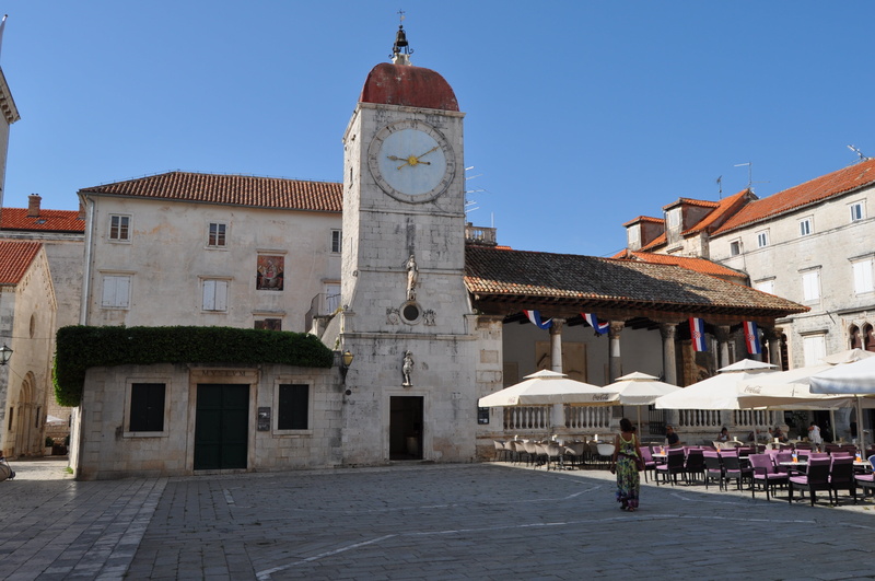 place of worship, building exterior, travel, religion, architecture, clear sky, group of people, built structure, adriatic, culture, trogir, croatia, outdoors