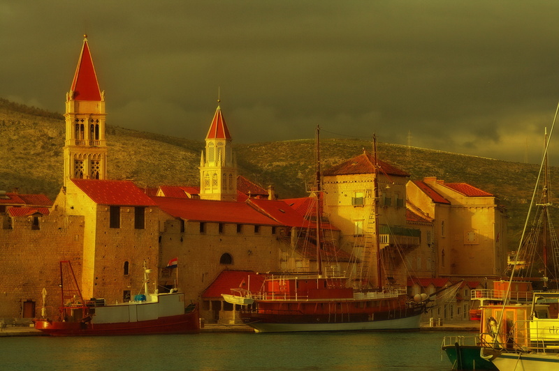travel, scene, website, sky, built structure, architecture, old town, masts, croatia, freight transportation, transportation, nature, fortress, near, 2K