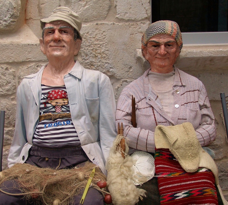 together, females, clothing, art, people, eventide, senior adult, senior men, happiness, before, traditional clothing, two people, sitting, men, croatia