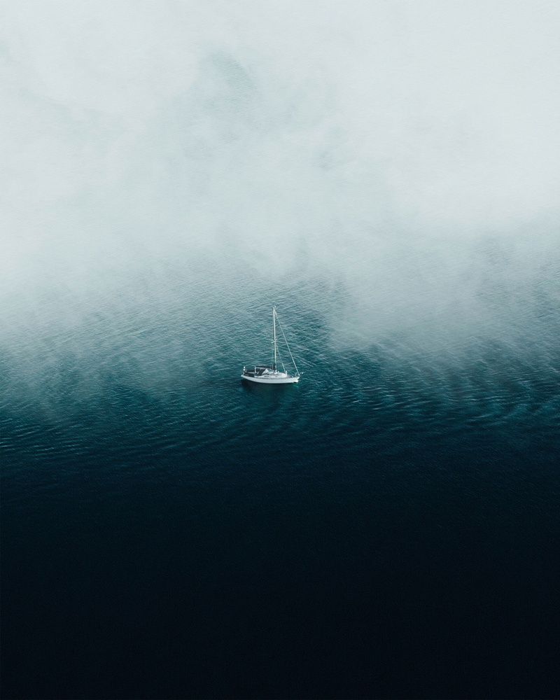 beauty in nature, transportation, water, 2K, tranquility, boat, no people, day, sailboat, sailing, outdoors, nautical vessel, fog, yacht, waterfront, ocean