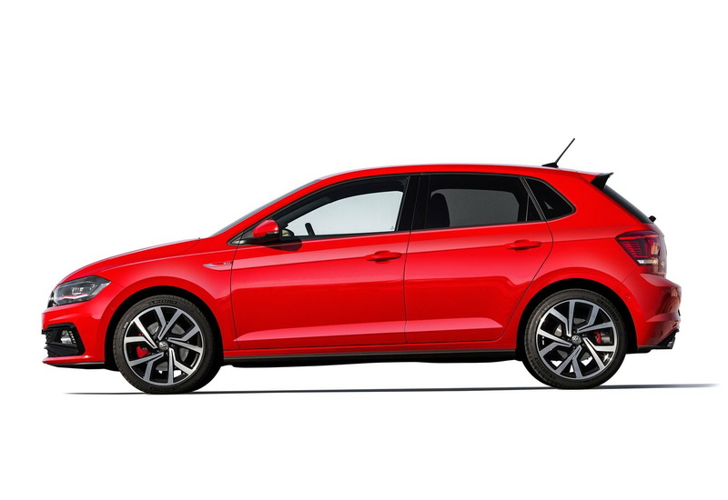 white background, luxury, mode of transportation, wheel, side view, (2018), cut out, volkswagen, red, polo, transportation, copy space, fuel and power generation