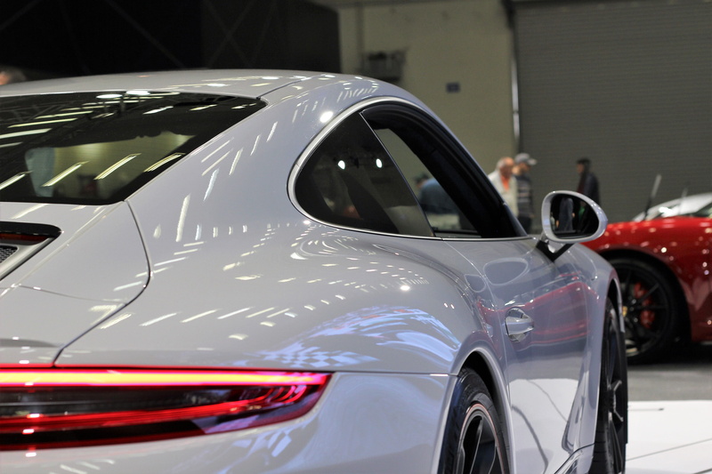 focus on foreground, porsche gt3, mode of transportation, public show, architecture, sport, auto show zagreb 2018, 5K, reflection, transportation, outdoors