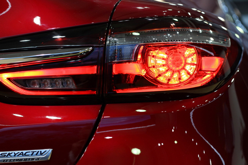 mazda 6, retro styled, glass - material, lighting equipment, shiny, headlight, reflection, land vehicle, luxury, focus on foreground, auto show zagreb 2018