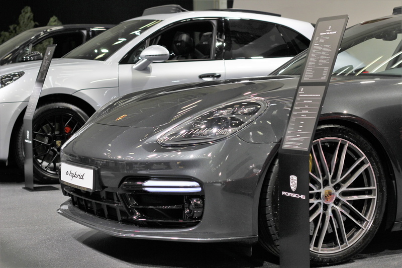 auto show zagreb 2018, sport, architecture, stationary, car, parking, travel, reflection, city, day, retro styled, indoors, porsche e-hybrid, street, tire