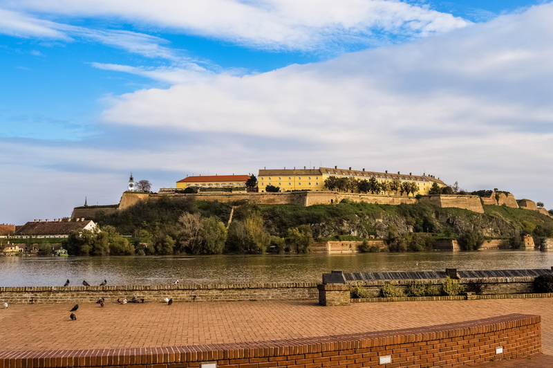 petrovaradin, castle, body, 5K, building exterior, outdoors, waterfront, plant, danube river, travel destinations, river, serbia, concrete, nature, city