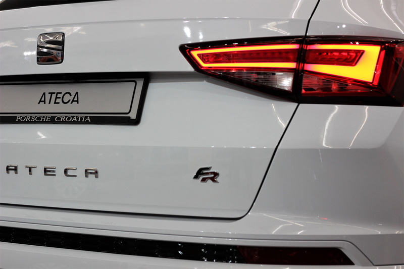 illuminated, communication, indoors, land vehicle, text, no people, public show, modern technology, number, white color, auto show zagreb 2018, seat ateca