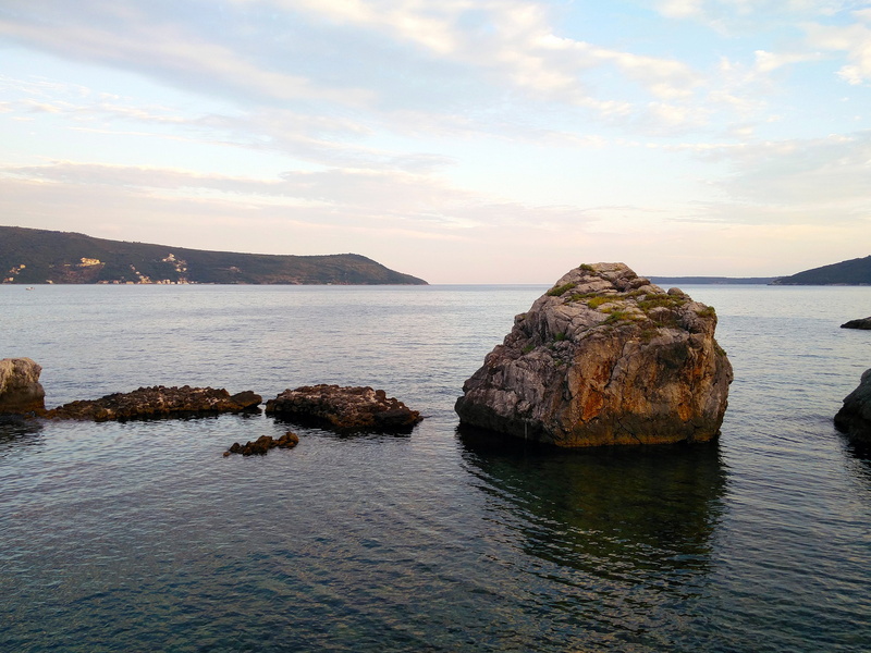 beach, rock formation, scenics - nature, boka, rock - Object, herceg novi, montenegro, tranquil scene, land, landscape, no people, 2K, nature, cloud - sky