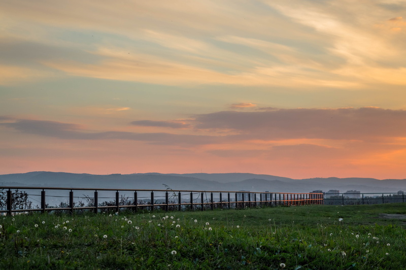 non-urban scene, sunset, orange color, Sky, Novi Sad, water, outdoor, cloud - sky, Serbia, travel, beauty in nature, outdoors, no people, tranquil scene