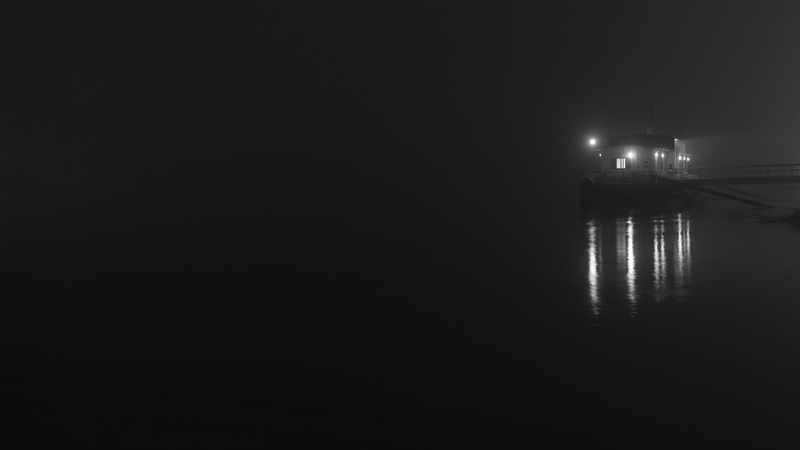 nature, no people, hazy, river, reflection, fog, black and white, body, light, grey, and, 5K, novi sad, white, building exterior, boat, mysterious, lighting equipment