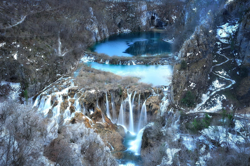 long exposure, nature, The Republic Of Croatia, winter, rocks, 1080P, tranquility, water, national park, cold temperature, flowing water, day, scenics - nature