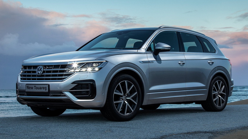 Car, Silver Car, Volkswagen, Crossover Car, SUV, Mid-Size Car, Volkswagen Touareg R-Line, Luxury Car, 1080P