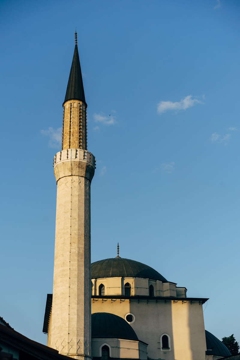 sarajevo, evening light, building, outdoors, blue, nature, bosnia, day, sarajewo, built structure, hour, tower, bosnia and herzegovina, muslim, no people