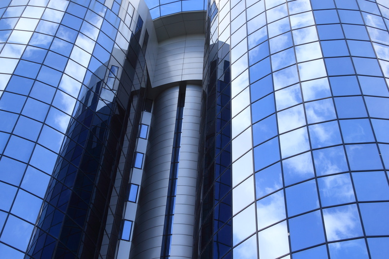 low, sarajevo, day, skyscraper, architectural column, office building exterior, low angle view, nature, glass - material, facade, plaza, no people, pattern