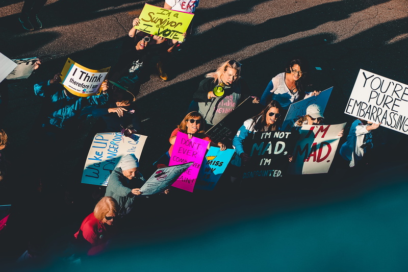demonstration, message, western script, politics, men, choice, male likeness, action, man, signage, standing, woman, street, poster, communication, text