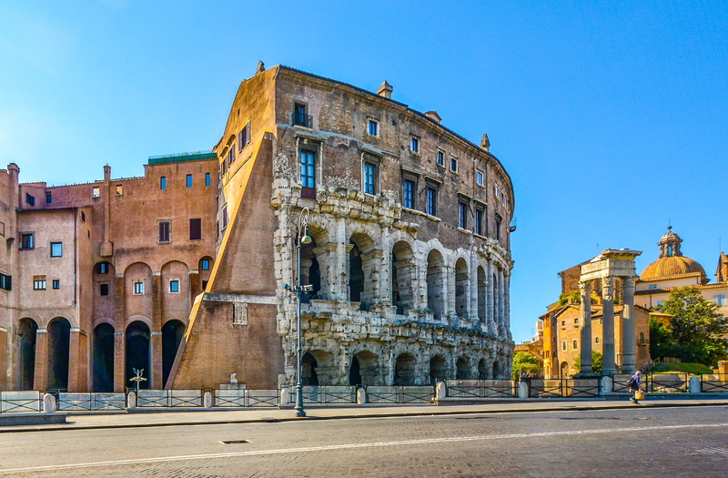 blue, Italy, europe, architectural column, famous Place, ancient, Roman, Ruins, archaeology, rome - Italy, colosseum, 2K, roman, coliseum, street, tourism