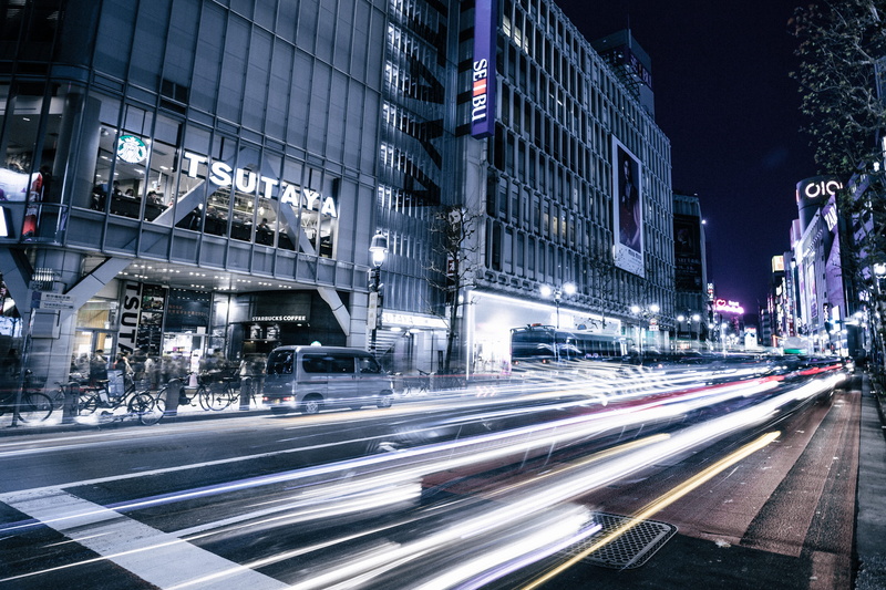 night, city life, cityscape, office building exterior, building, photography, motion, dark, downtown, near, lapse, long exposure, no people, blur, urban