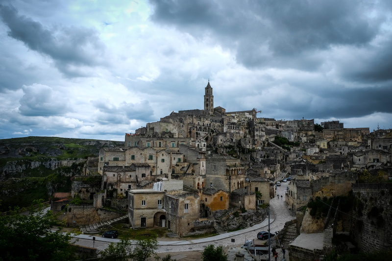 cloud - sky, nature, castle, built structure, church, dark, housing, daytime, building exterior, urban, landscape, architecture, townscape, day, matera