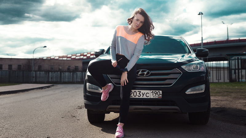 drive, shirt, women, transportation, day, SUV, sleeve, young adult, full length, bridge, people, pose, model, cloud - sky, gray, photoshoot, outdoors, front view