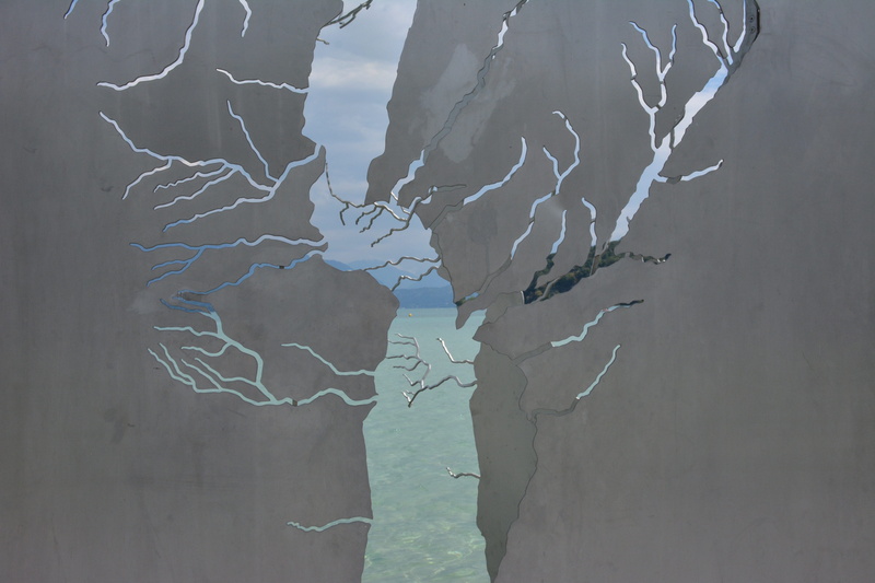 road, work of art, by look, architecture, close-up, damaged, reflection, no people, more, cracked, pattern, tree, day, 5K, water, wall - building feature