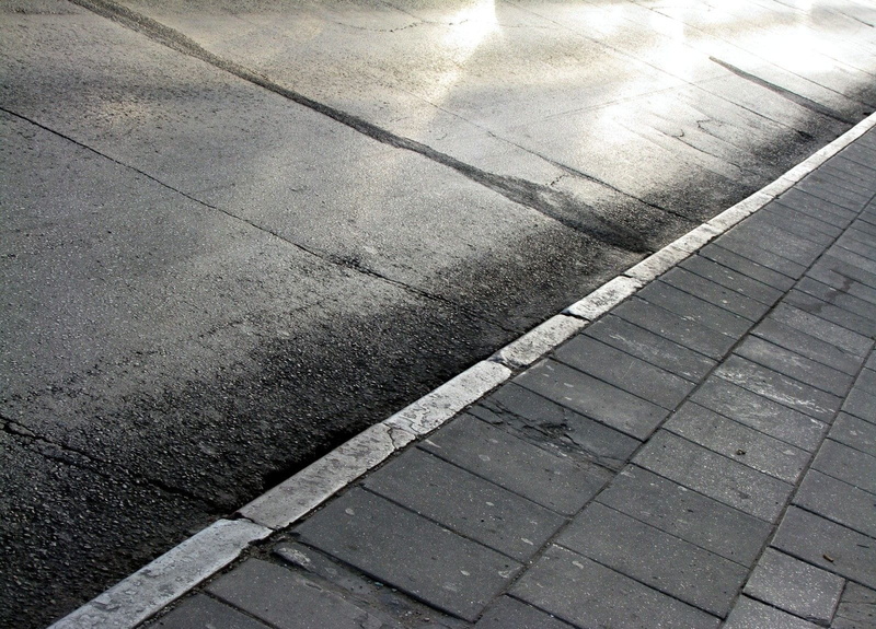 road, textured, City, surface level, flooring, no people, Road, high angle view, 720P, urban, symbol, side, Street, tiled floor, stone, paving stone, Walk