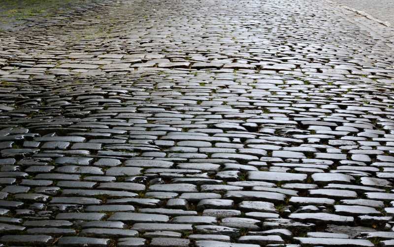 stone, full frame, old town, pathway, road, street, stone - object, no people, city, patch, wet, textured, cobblestones, high angle view, nature, black