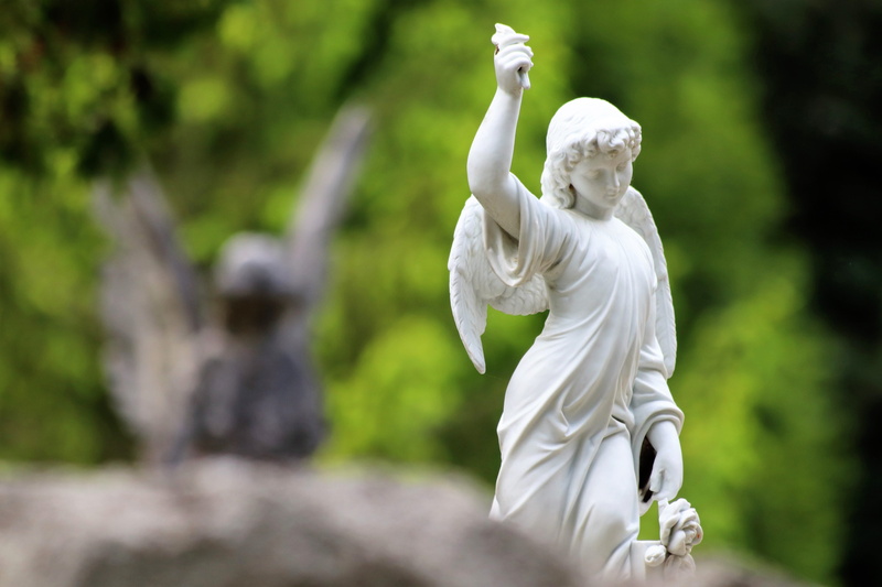 zagreb, human representation, female likeness, white color, statue, park, male likeness, plant, day, outdoor, angel, art and craft, religion, cemetery mirogoj