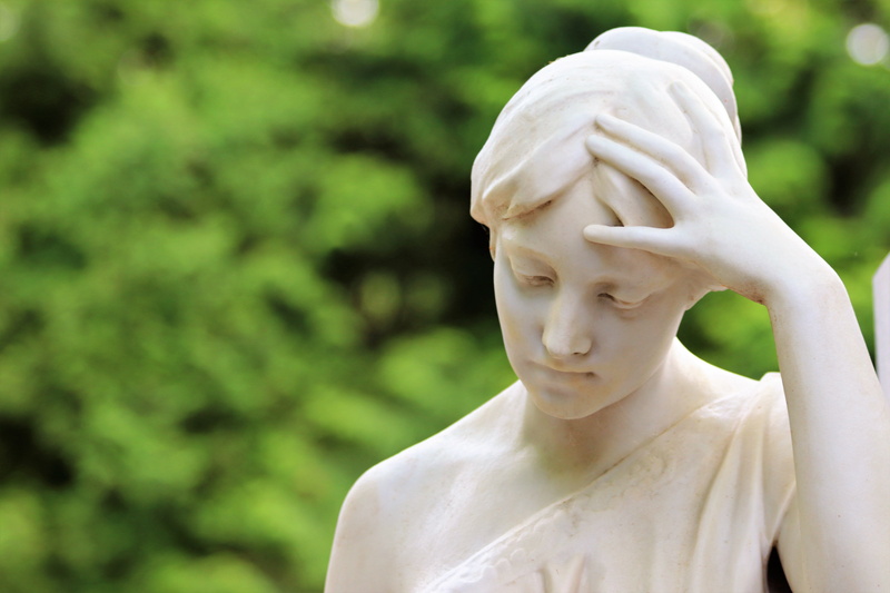 human representation, 5K, fine art statue, statue, green color, nature, plant, creativity, white color, female likeness, stone, sculpture, craft, angel