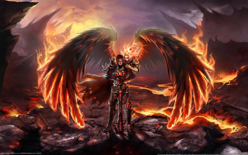 2K, demon, fantasy, adventure, Strategy, online, 2880x1800 px, warrior, fire, Magic, Heroes, angel, action, Might, Fighting